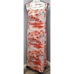 Intimates Island Dress Womens Medium Multi Tie Shoulder Straps‎ High Thigh Slit